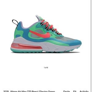 Nike air70 react • electro green lagoon • size 8.5